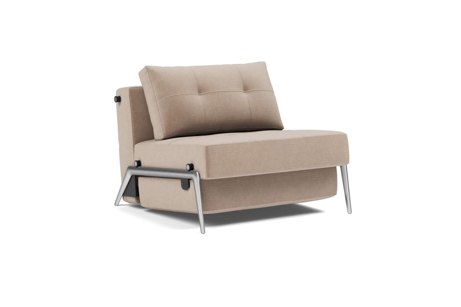Cubed 90 Alu raztegljiv fotelj z ležiščem 90 x 200 cm in aluminijastim podnožjem – Innovation Living
