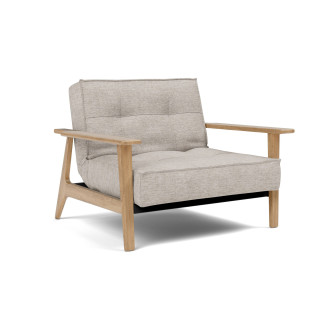 Raztegljiv fotelj Splitback Frej s hrastovimi rokonasloni – Innovation Living