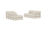 CozyPad C06 modularni kavč v svetli tkanini razdeljen na dva modula