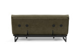 Fraction 140 Sofa Bed zadnji pogled v olivni tkanini 316 Cordufine Beige z Nordic Mattress prevleko