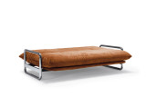 Lomira 140 Sofa Bed Quiltus v tkanini 412 Esina Rust Orange raztegnjen v posteljo 140 x 200 cm