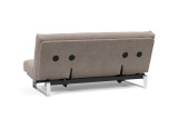 Innovation Living Minimum Sofa Bed zadnji pogled s fiksno Nordic Mattress prevleko v tkanini 318 Cordufine Beige