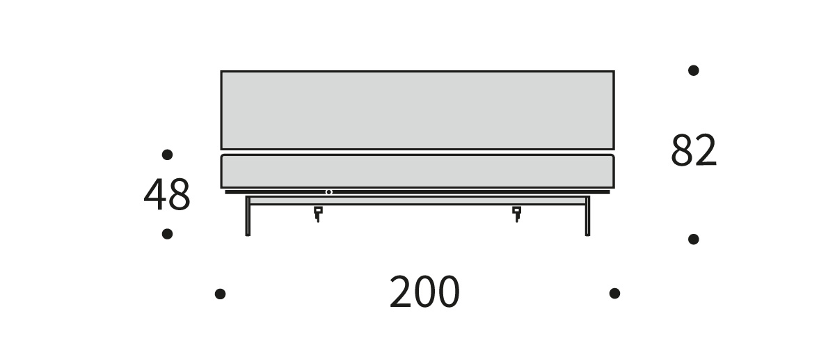 Aslak 120 Sofa Bed dimenzije širina 200 cm
