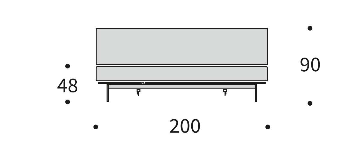Aslak 140 Sofa Bed dimenzije širina 200 cm