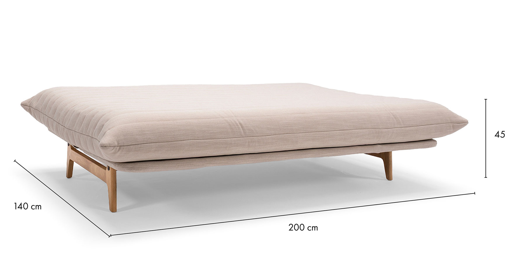 Raztegljivi kavč z ležiščem širine 140 cm in dolžine 200 cm