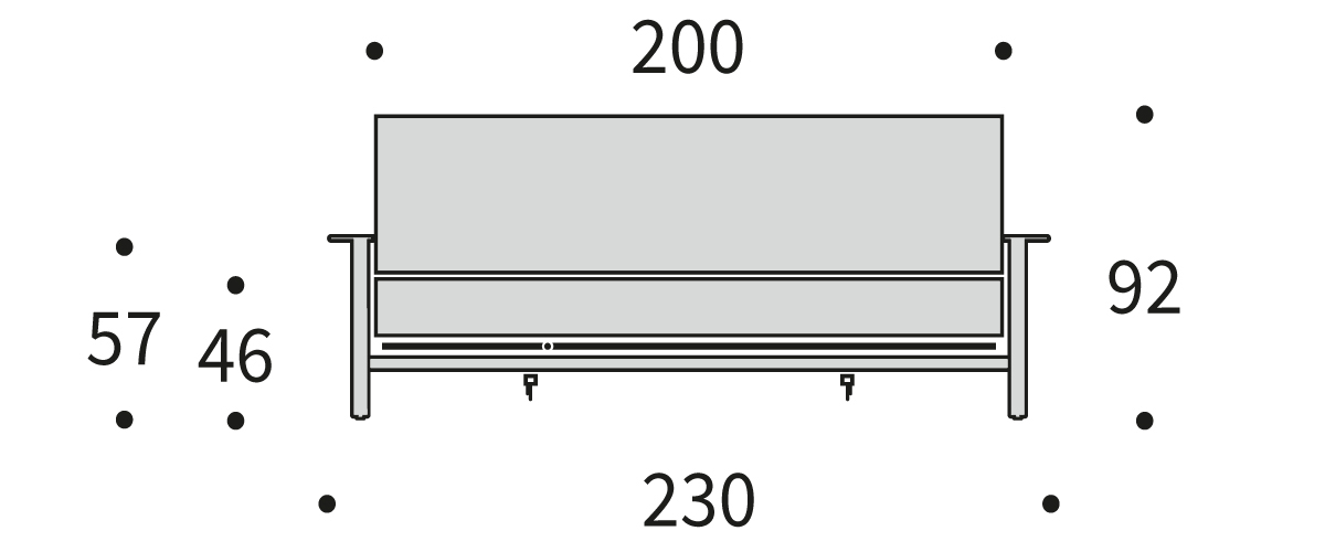 Balder 140 Sofa Bed dimenzije širina 230 cm