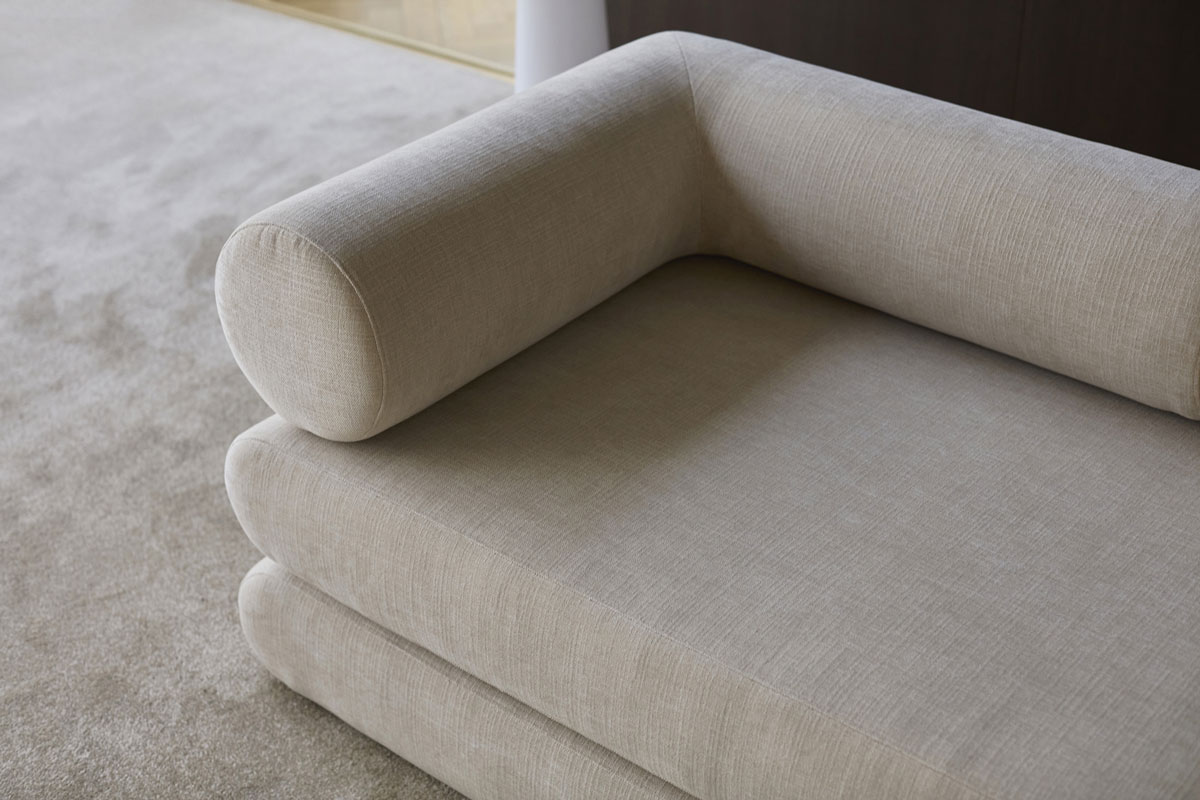 Circlus Daybed z L-nasloni detajl L-oblikovane blazine in tkanine