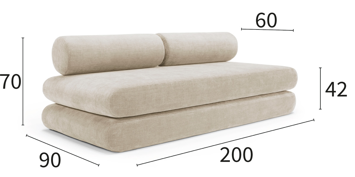 Circlus Daybed z okroglimi blazinami dimenzije kavča 200x90 cm