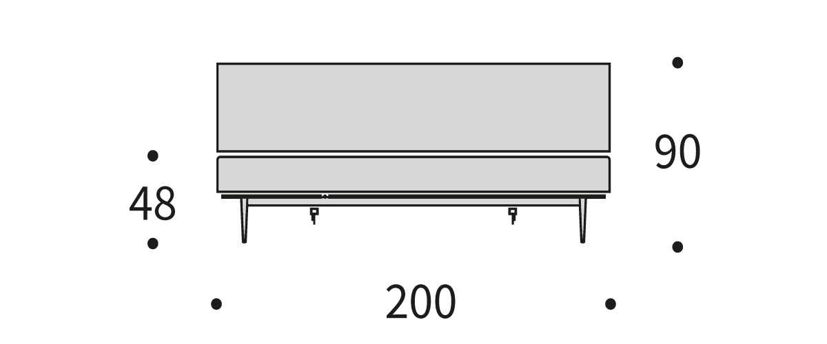 Colpus 140 Sofa Bed dimenzije širina 200 cm