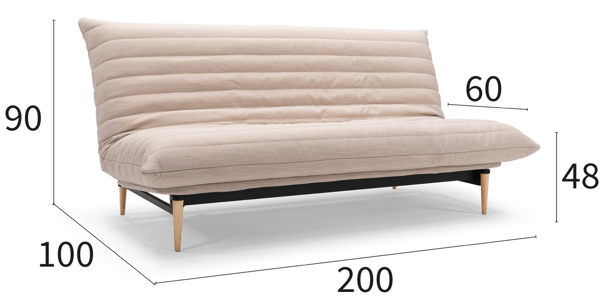 Colpus 140 Sofa Bed Quiltus dimenzije kavča širina 200 cm in globina 100 cm