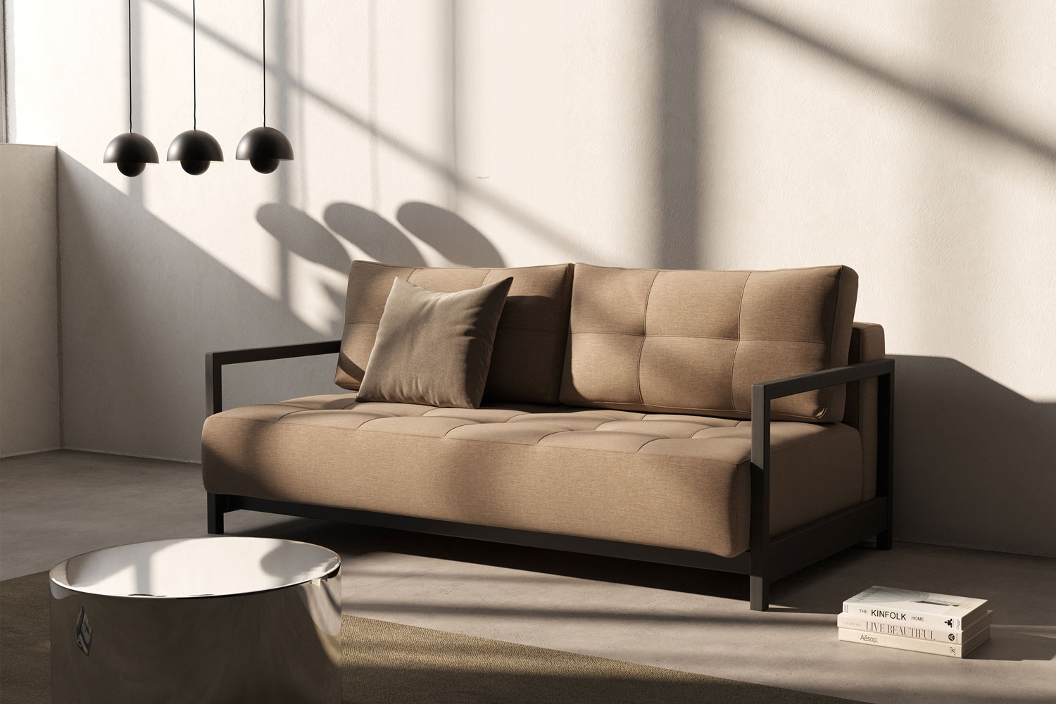 Bifrost D.E.L. raztegljivi kavč Innovation Living z lesenimi rokonasloni