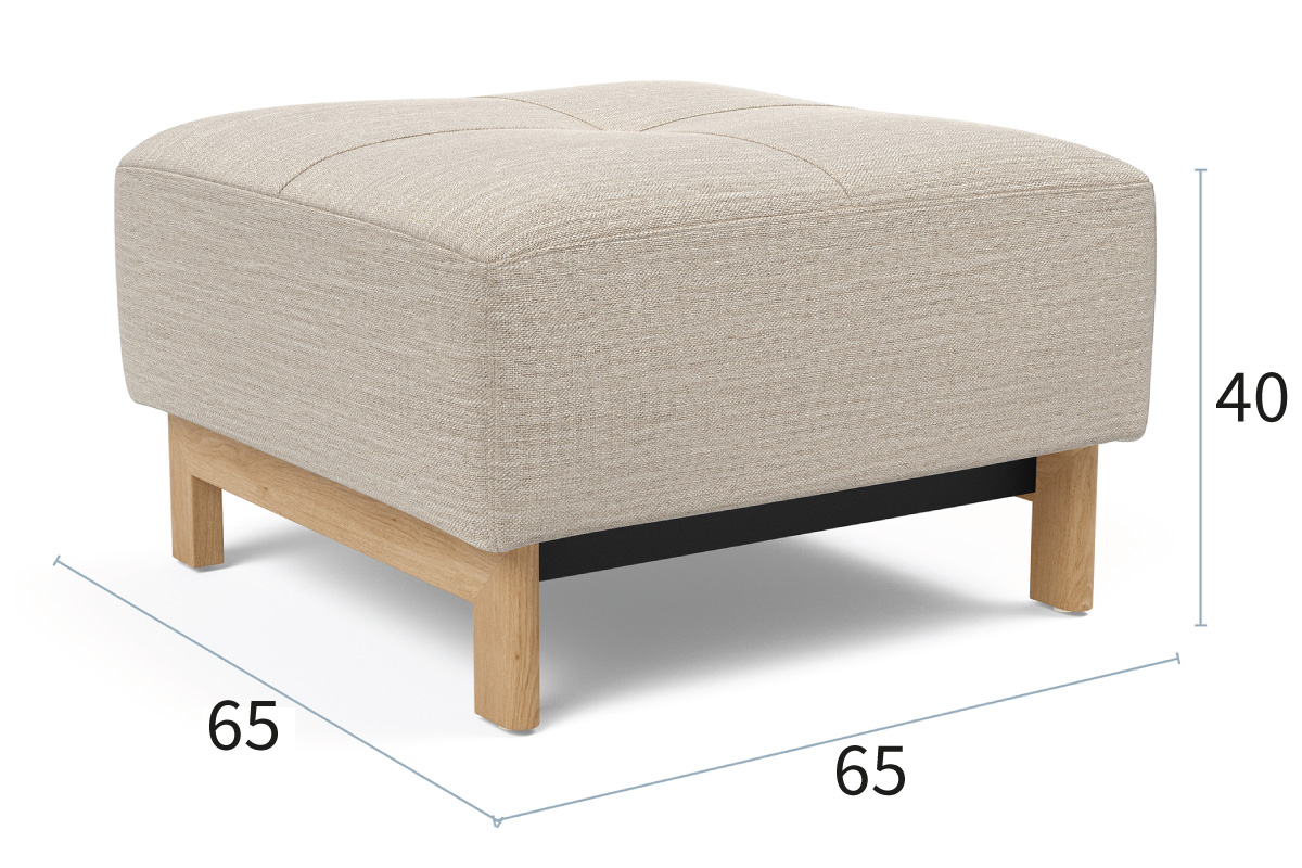 Pyxis tabure dimenzije: 65 × 65 cm in višina 40 cm, z nogami iz masivnega hrasta