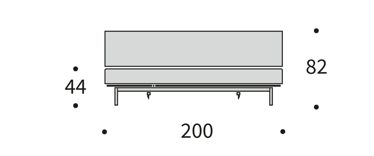 Fraction 120 Sofa Bed dimenzije širina 200 cm