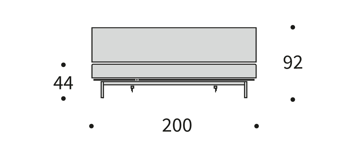Fraction 140 Sofa Bed dimenzije širina 200 cm