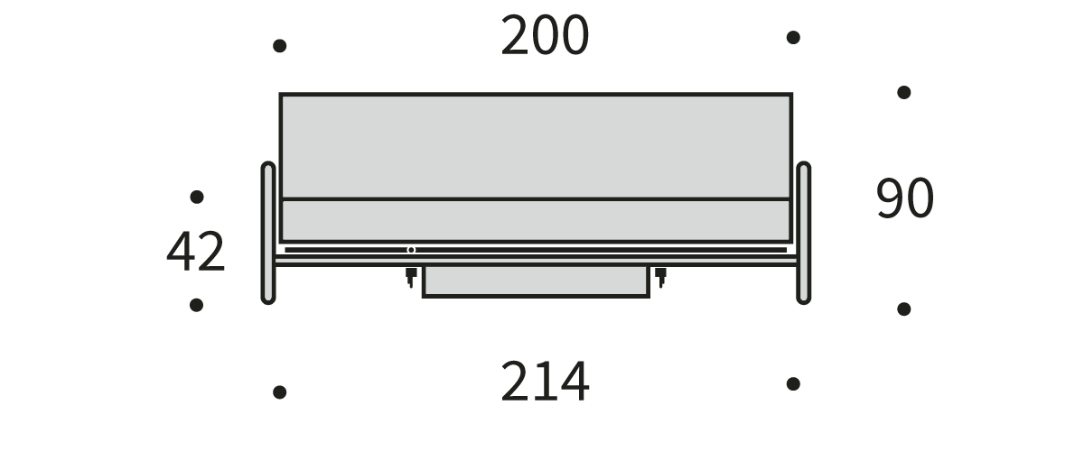 Lomira Sofa Bed dimenzije ležišče 140 x 200 cm