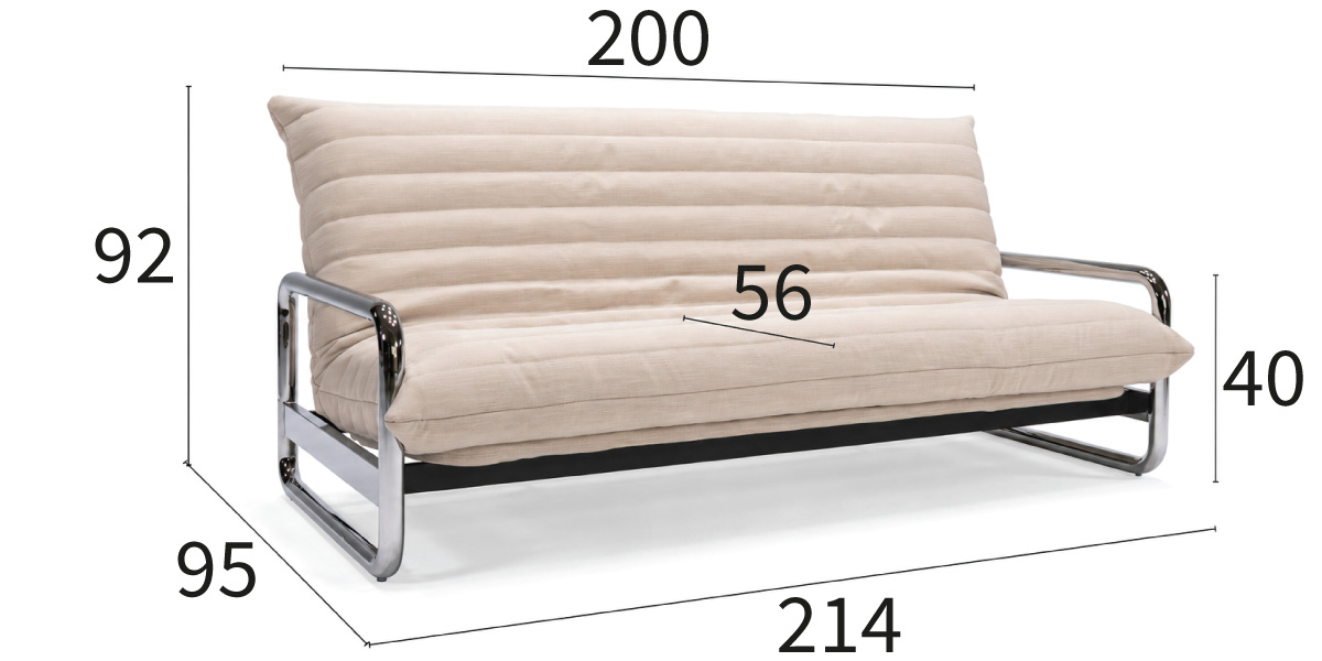 Lomira 140 Sofa Bed Quiltus dimenzije kavča in ležišča 140 x 200 cm