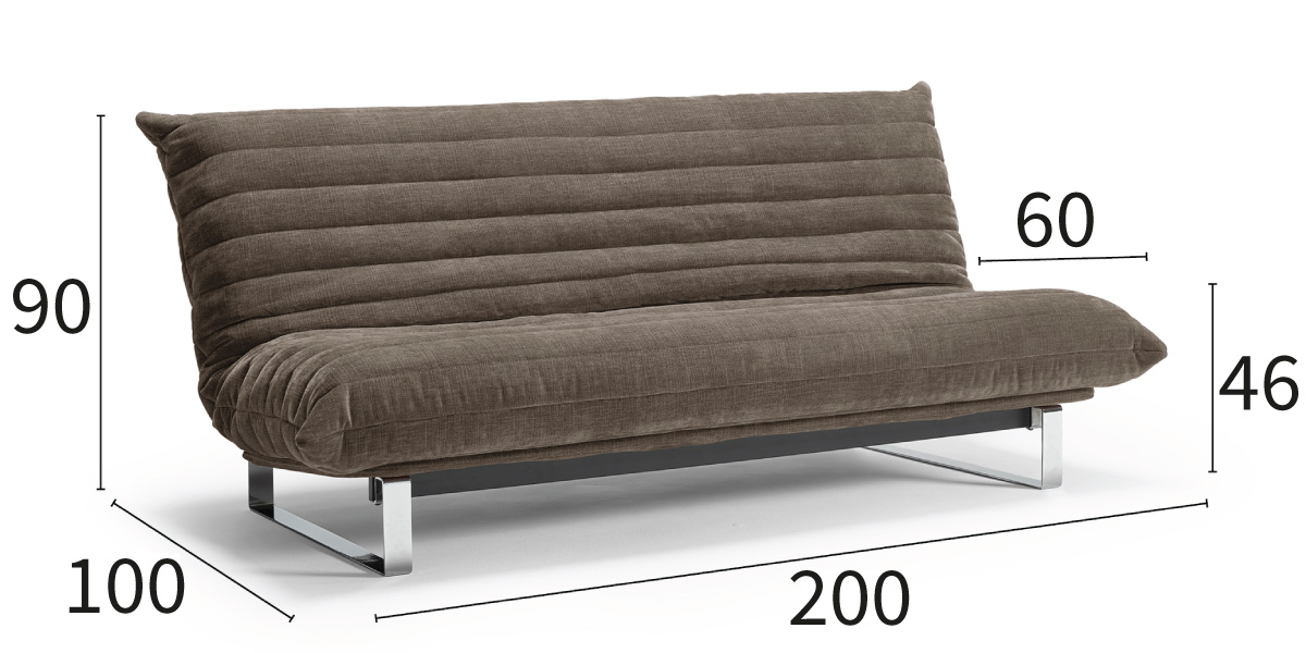 Minimum 140 Sofa Bed Quiltus dimenzije kavča širina 200 cm in globina 100 cm
