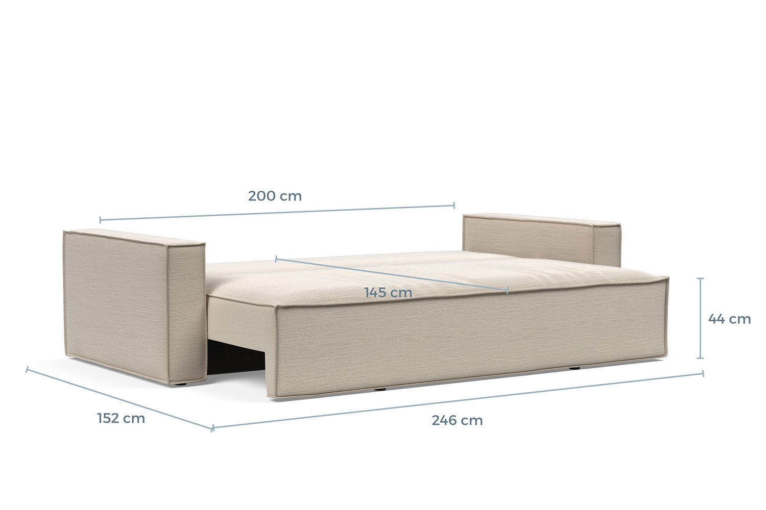 Newilla Sofa Bed dimenzije odprtega ležišča 145 x 200 cm