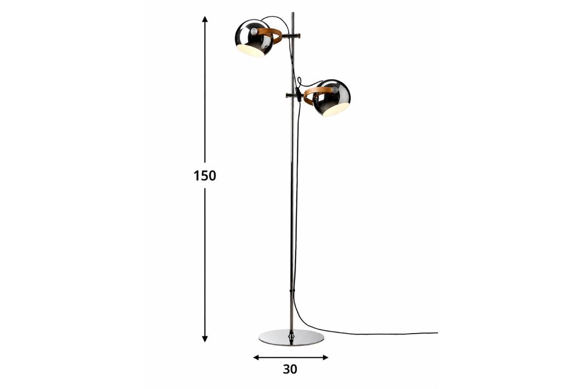 Dimenzije talne svetilke Halo Design DC 2L Krom