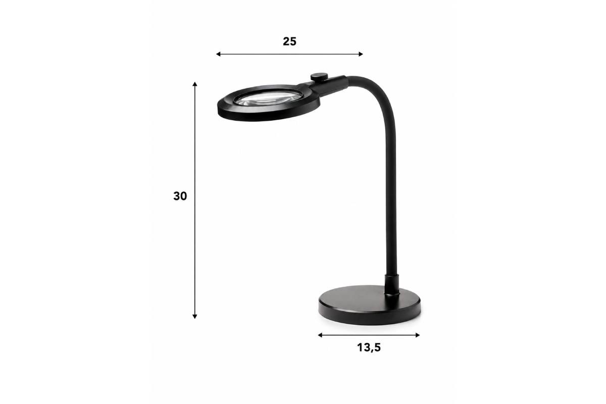 Dimenzije Magni Charge Superflex prenosne namizne svetilke z lupo