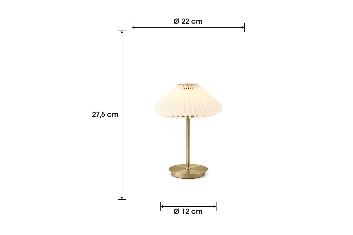 Dimenzije prenosne namizne svetilke Halo Design Paris To Go Ø22