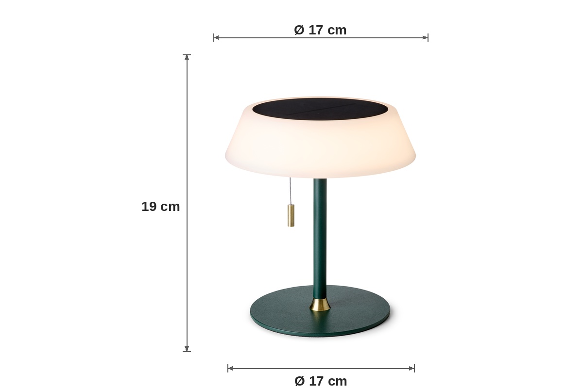 Dimenzije Solar Portable namizne svetilke Halo Design