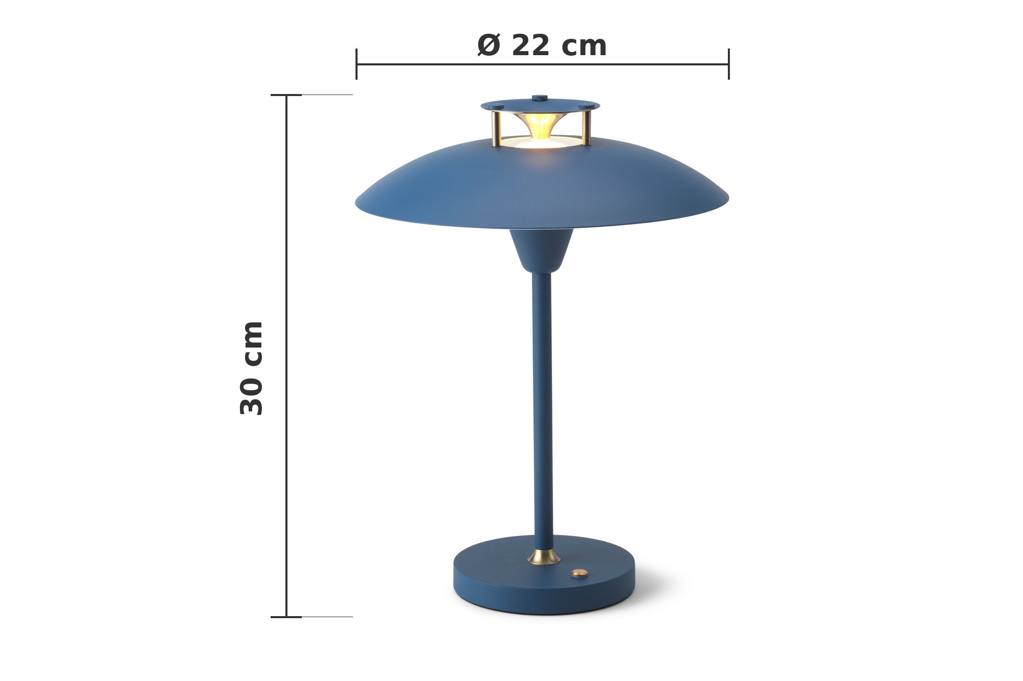 Dimenzije prenosne namizne svetilke Halo Design Stepp 1-2-3