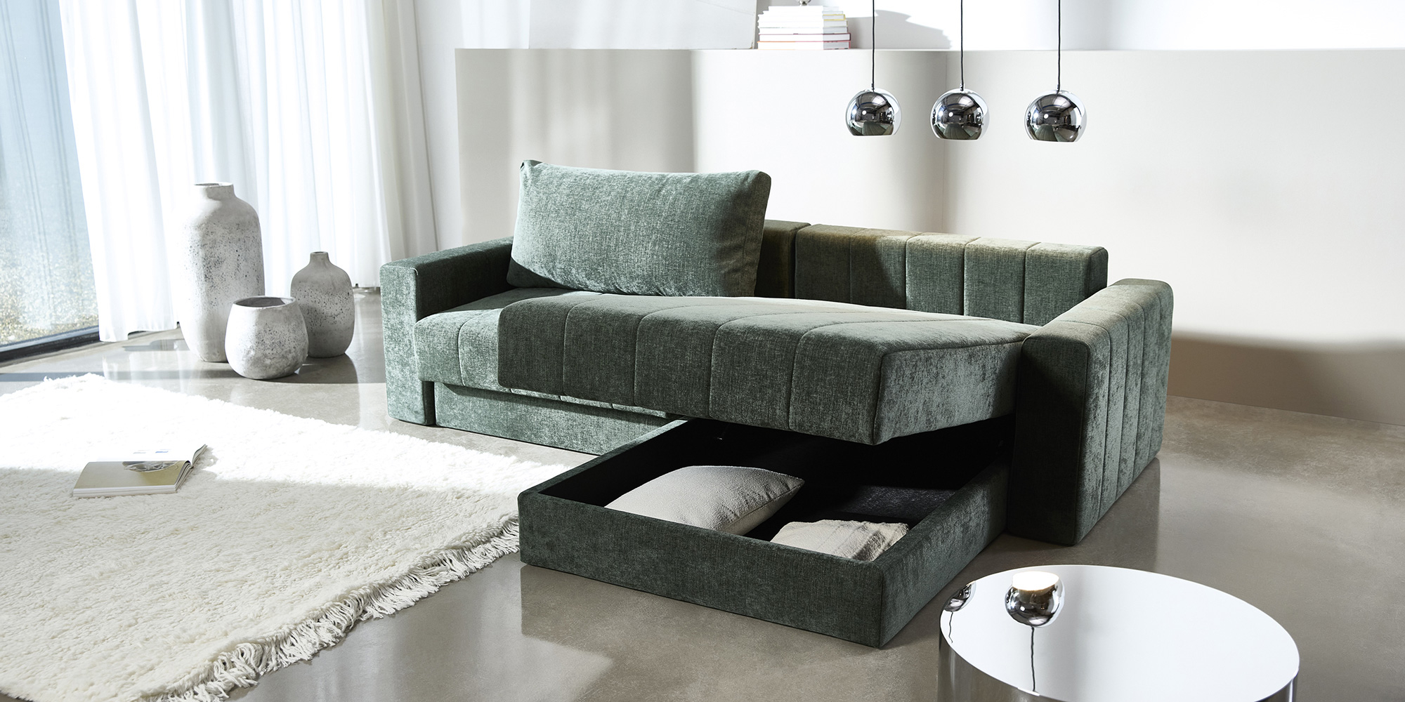 Akello Lounger z rokonasloni Raztegljiv kavč Akello Lounger z rokonasloni