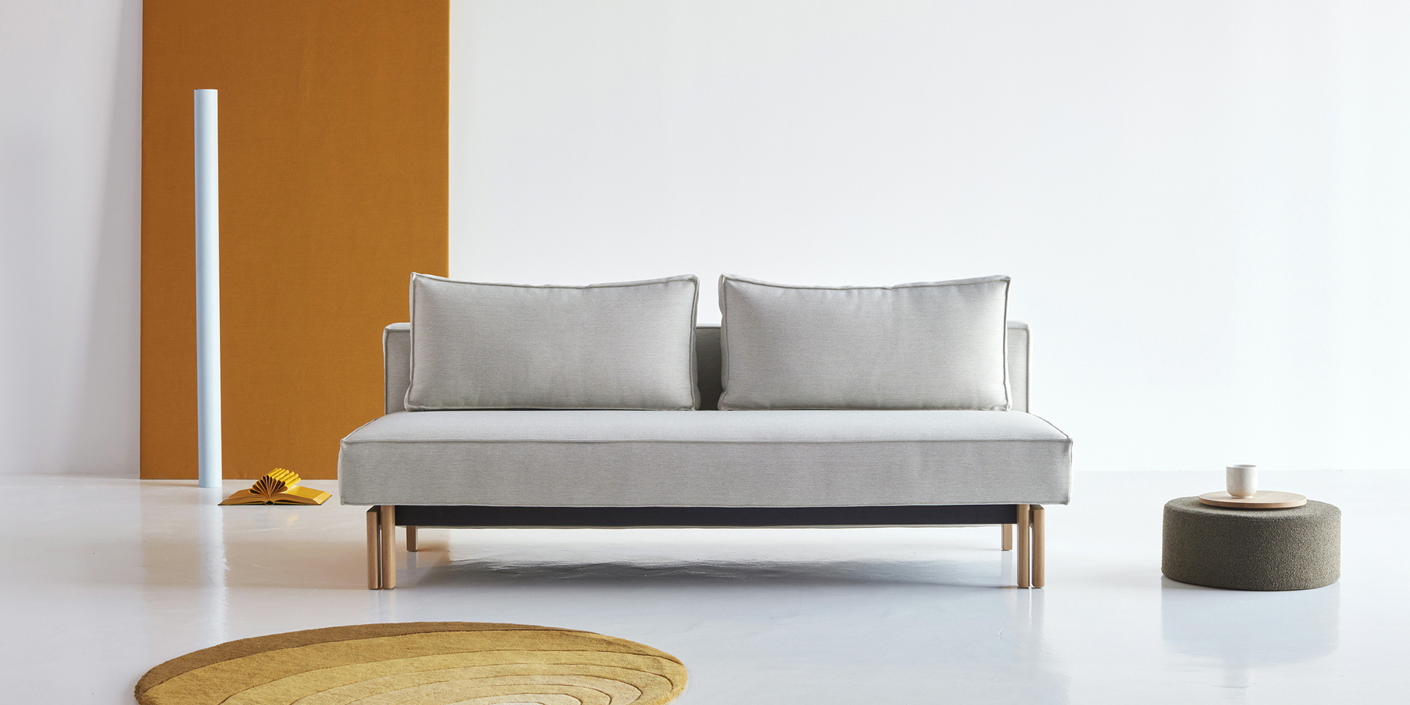 Sly Wood Sofa Bed Raztegljiv kavč Sly Wood Sofa Bed v tkanini 527