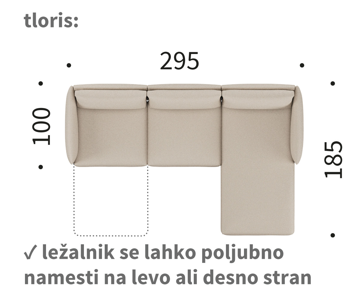 kayto D2 dimenzije kayto D2 kotna sedežna garnitura