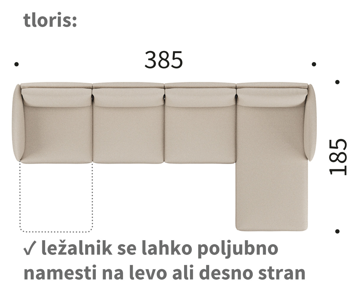 kayto D3 dimenzije kayto D3 kotna sedežna garnitura