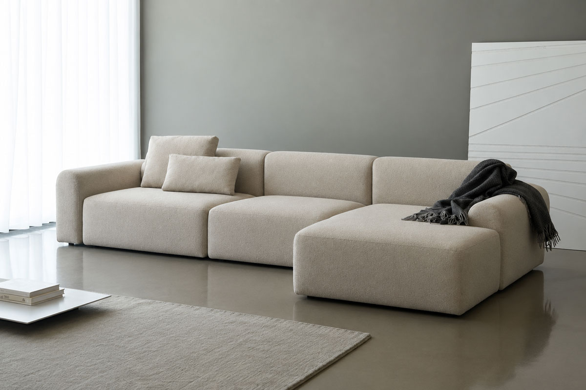 Rund D5-6 v tkanini Boucle 539 Beige